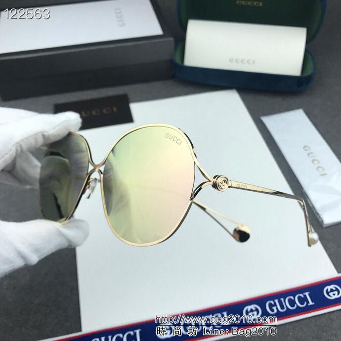 GUCCI古馳 新款 官網主打 腳尾珍珠配飾 女款太陽鏡 完美品質 超級時尚  lly1187